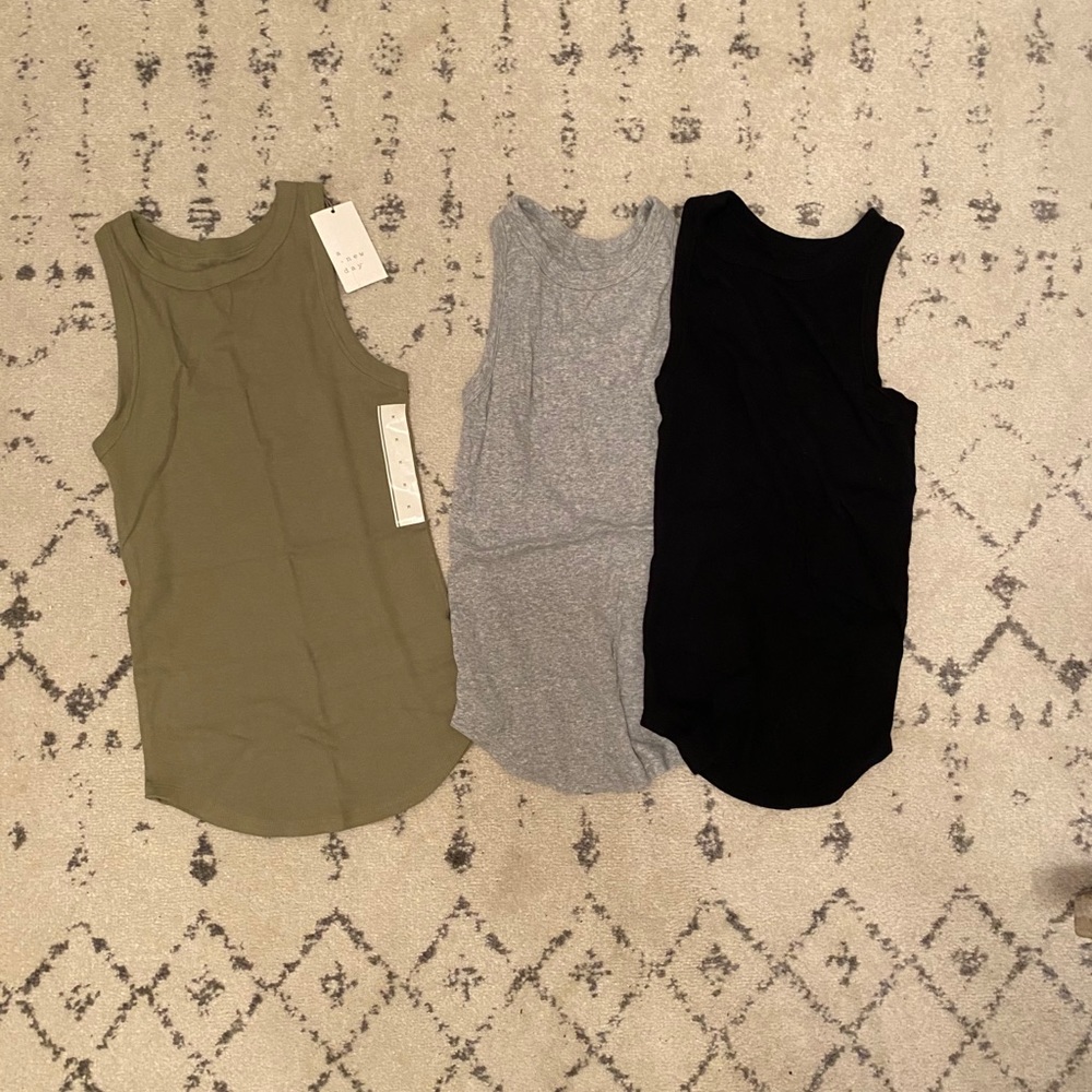 BLACK A New Day ribbed tank